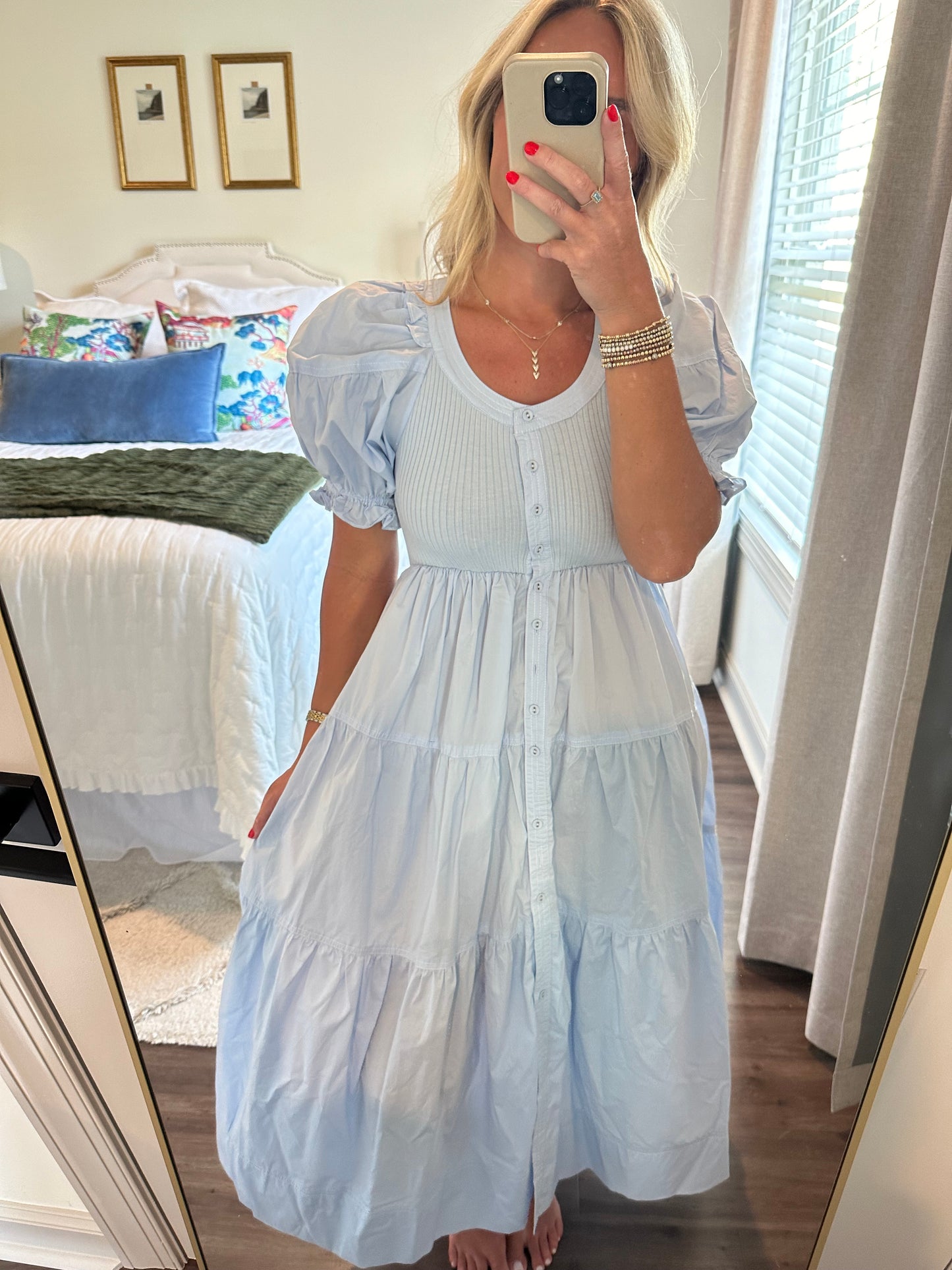 Kora Midi Dress- Blue
