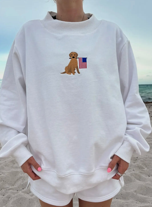 American Dog Mockneck- White