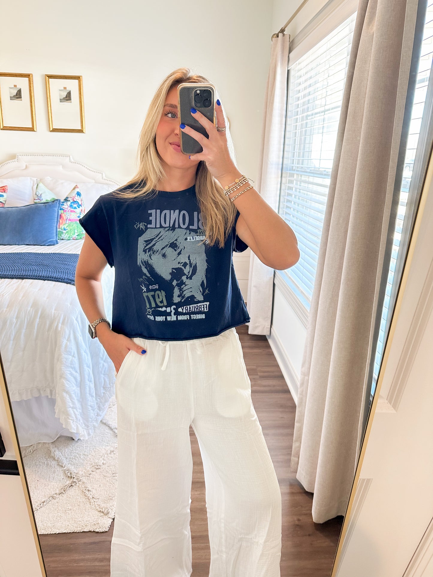 Long Line Gauze Pant- White