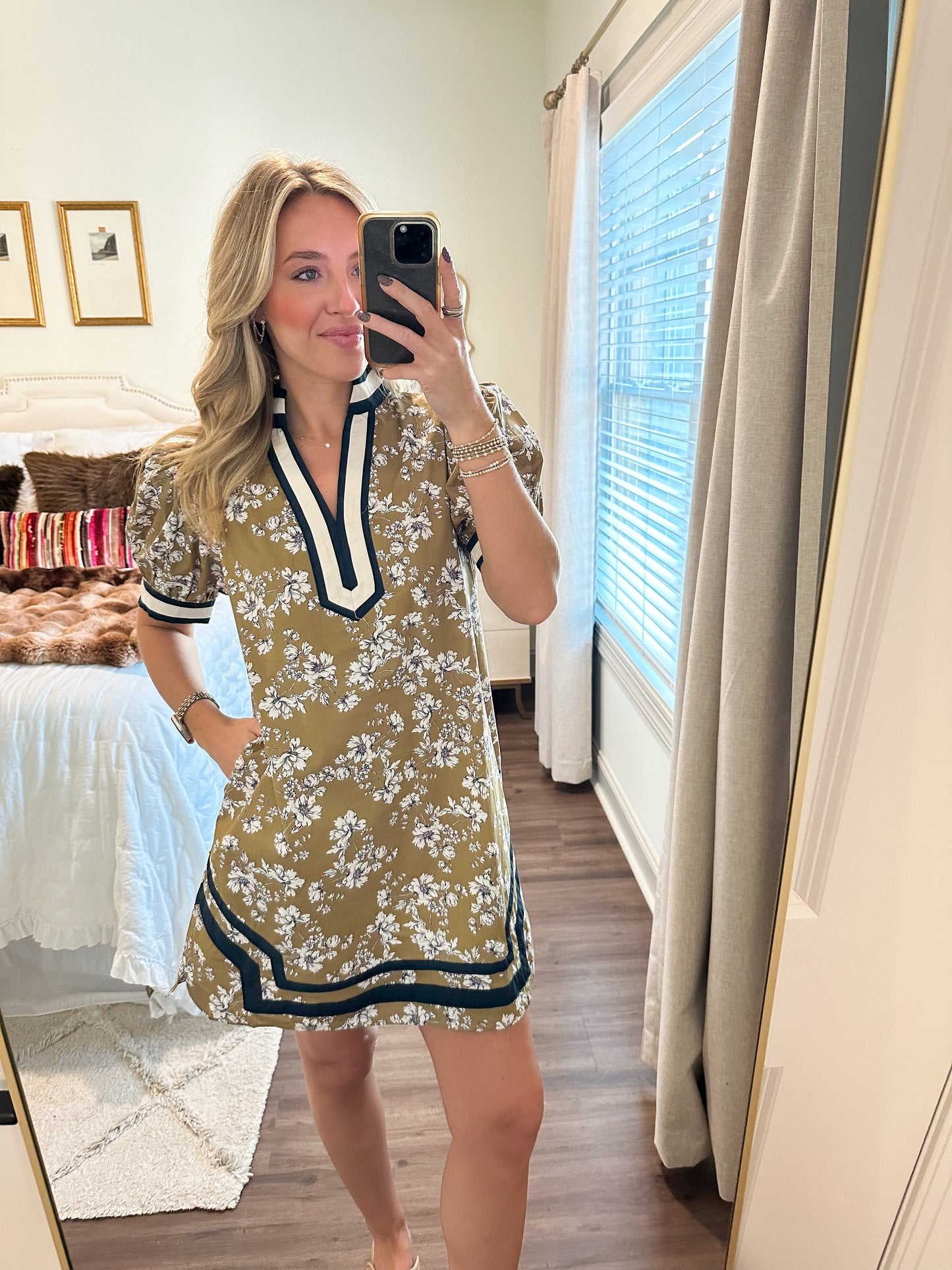 Leela Mini Dress- Olive
