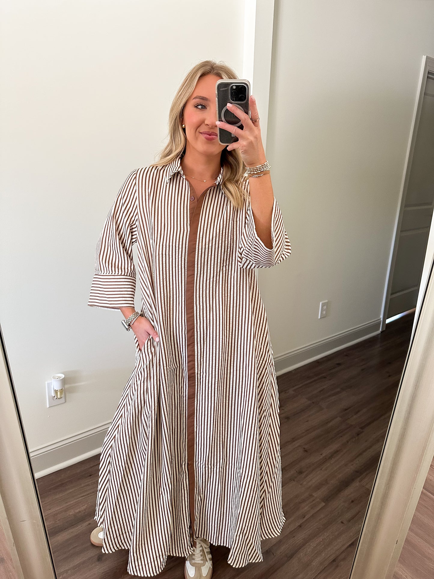 Luca Maxi Dress- Caramel Stripe