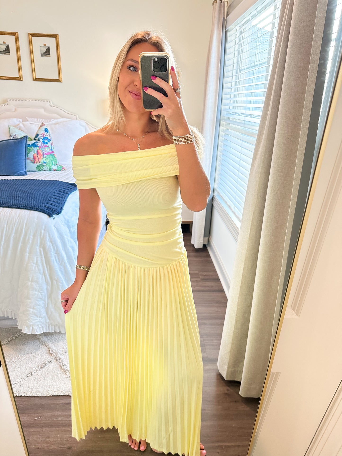 Elina Drop Dress- Yellow