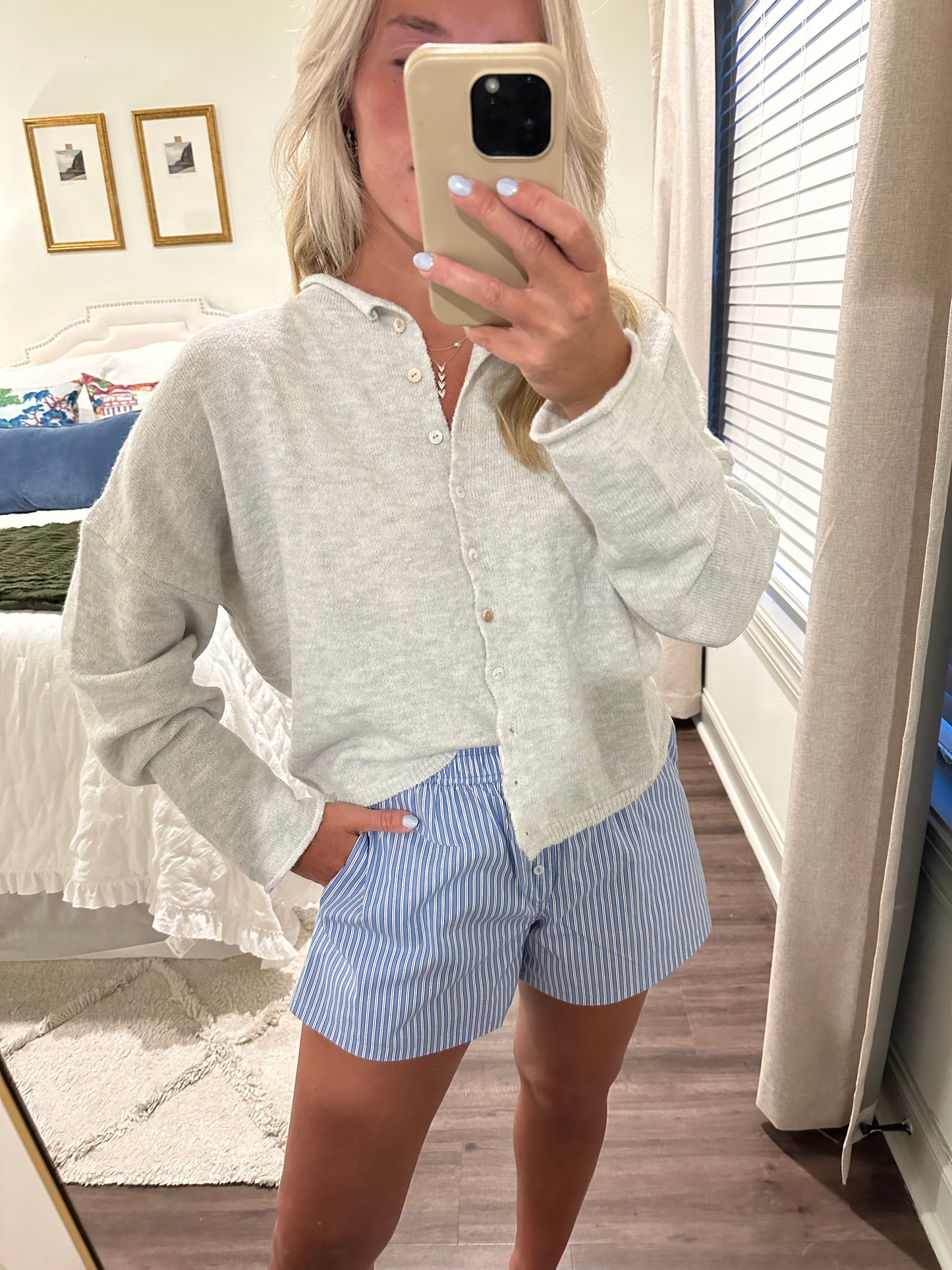 Button Up Cardigan- Grey