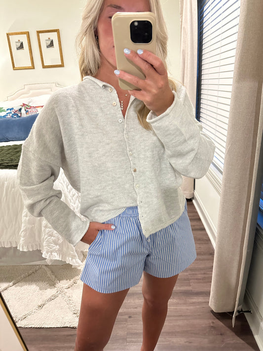 Button Up Cardigan- Grey