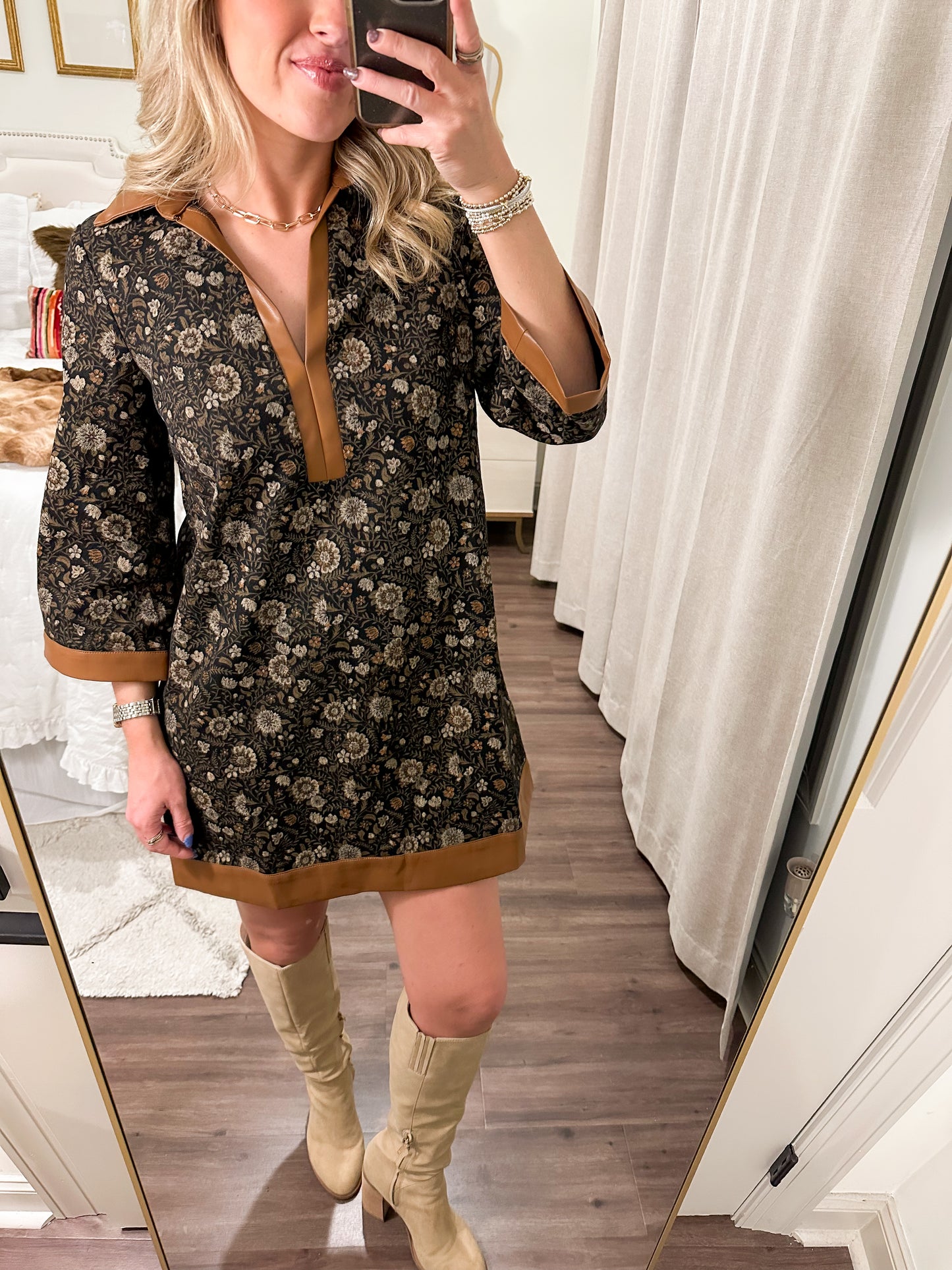 Elliston Mini Dress- Black Multi