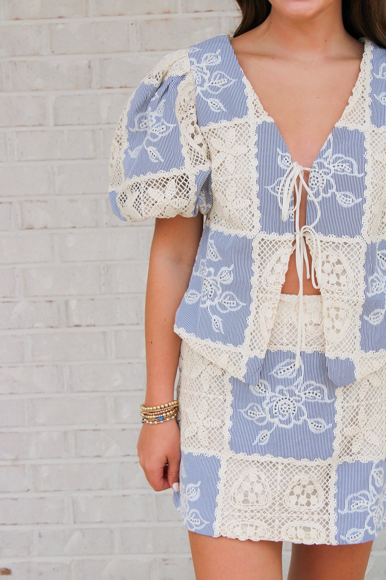 Carmine Crochet Set- Blue