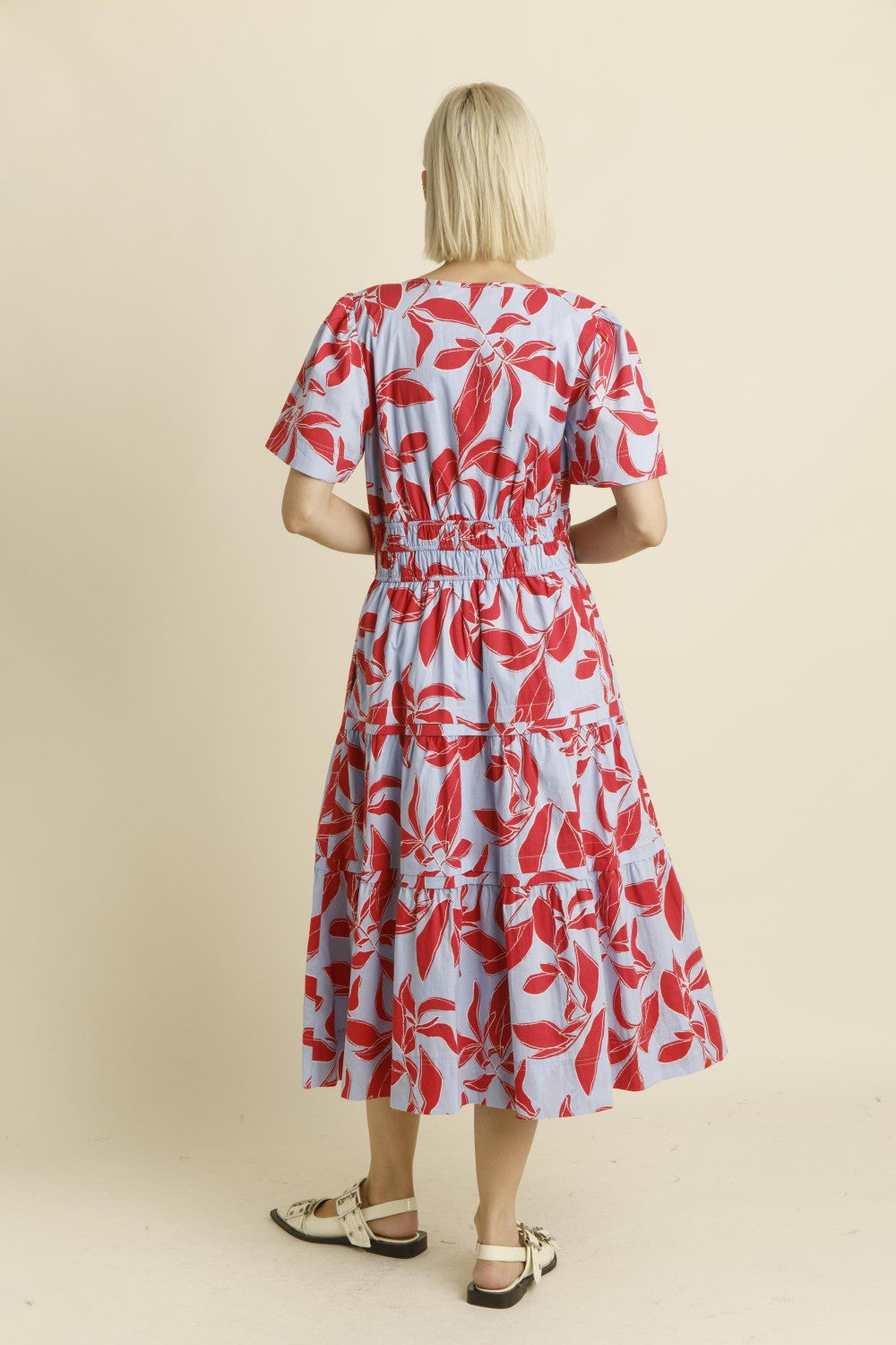 Mia Midi Dress- Blue/Red