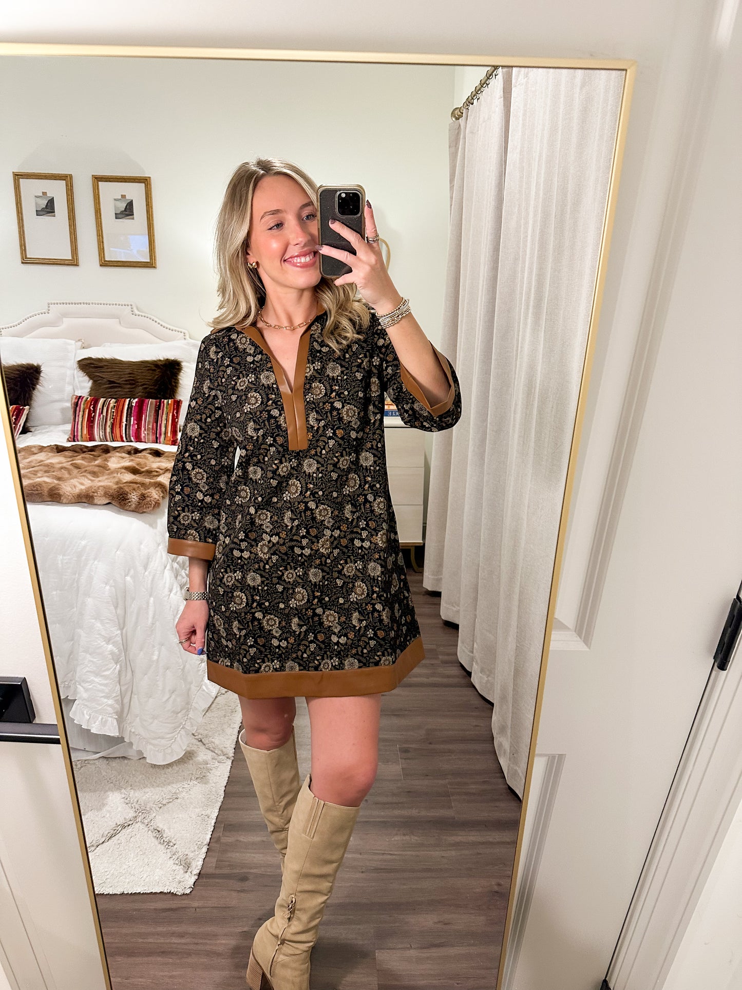 Elliston Mini Dress- Black Multi