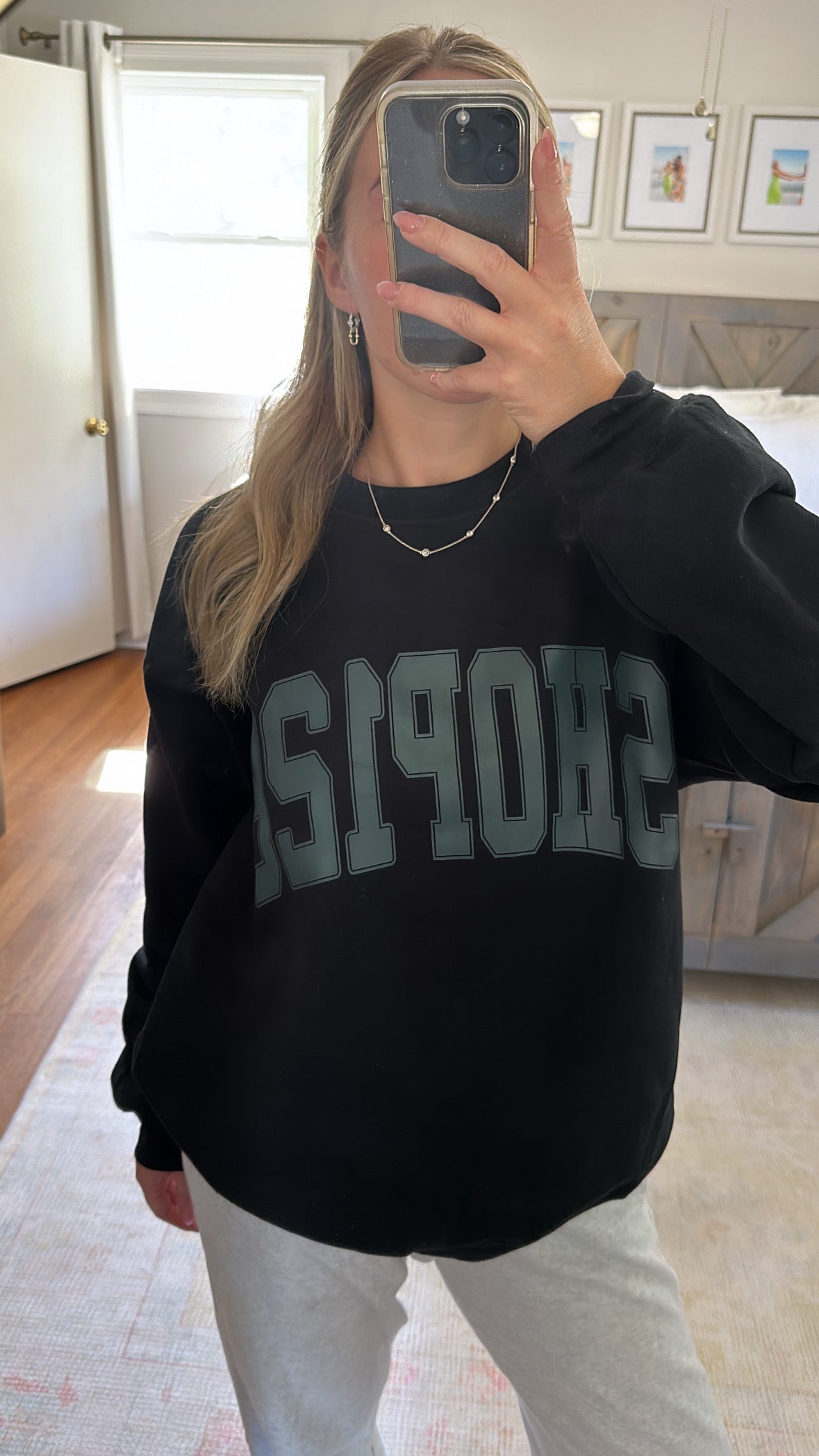 SHOP128 Custom Sweatshirt- Black/Charcoal