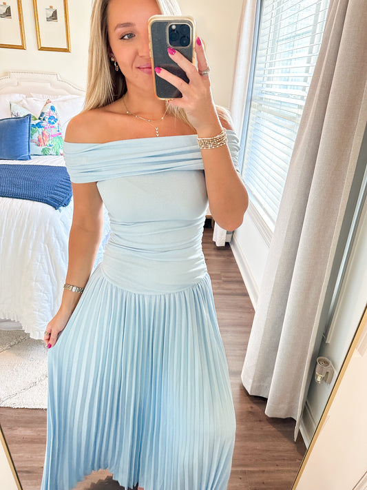 Elina Drop Dress- Blue