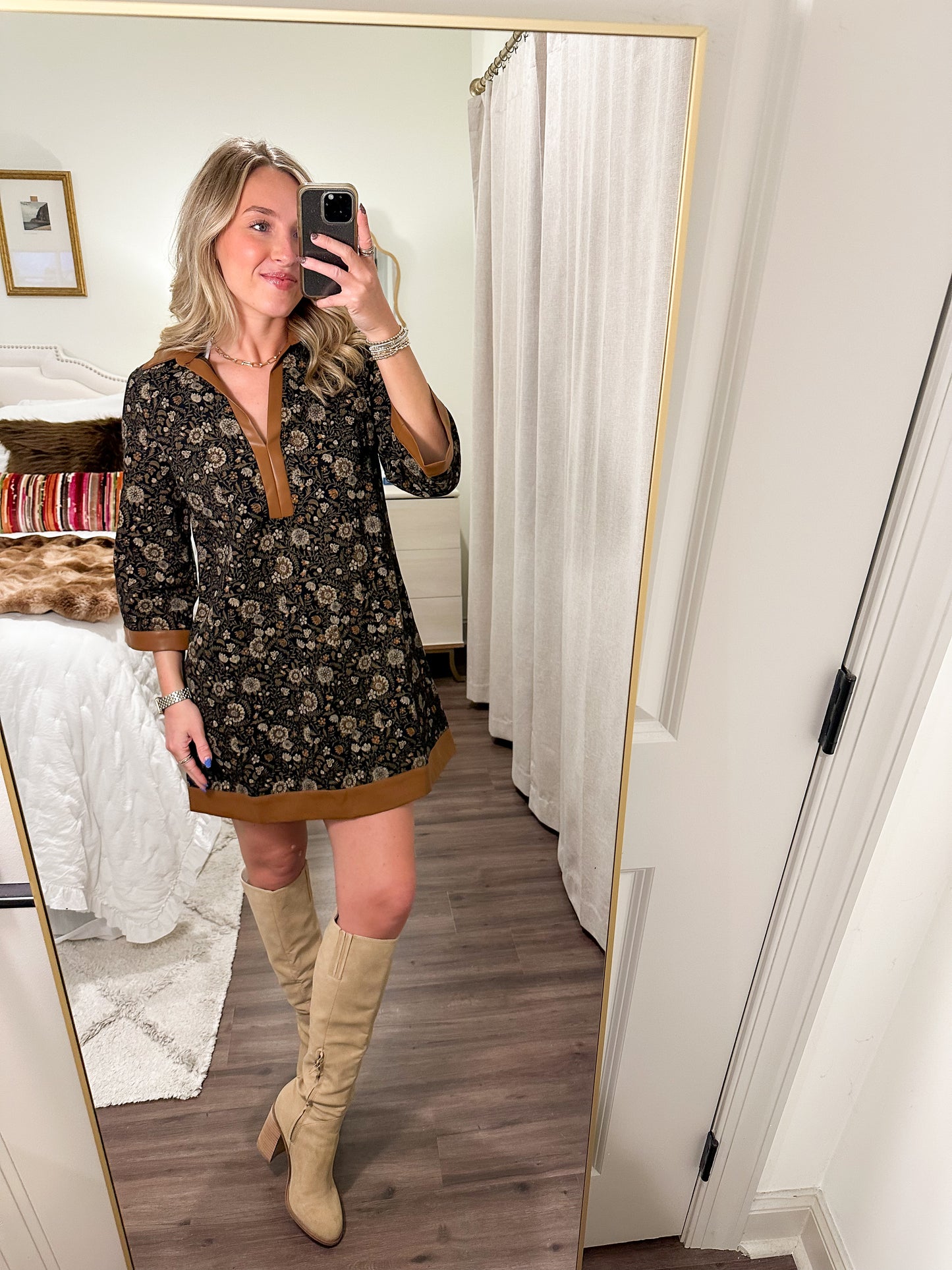 Elliston Mini Dress- Black Multi