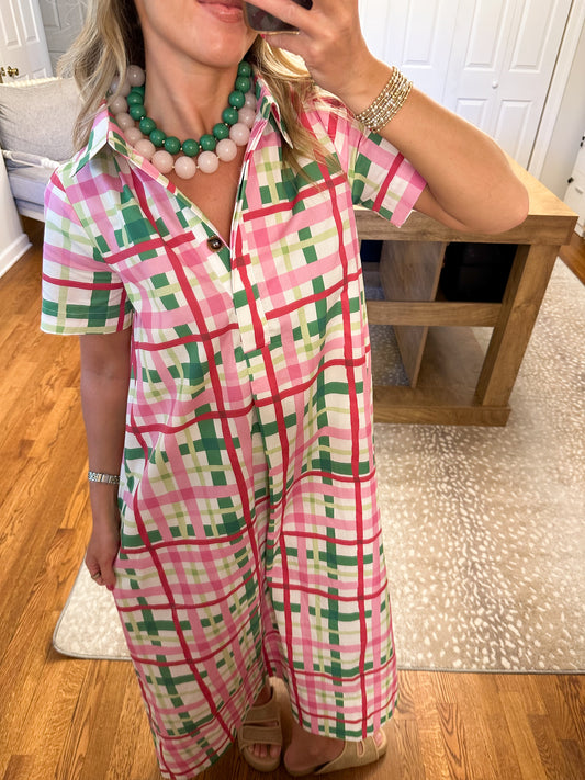 The Rosalie Maxi- Pink/Green
