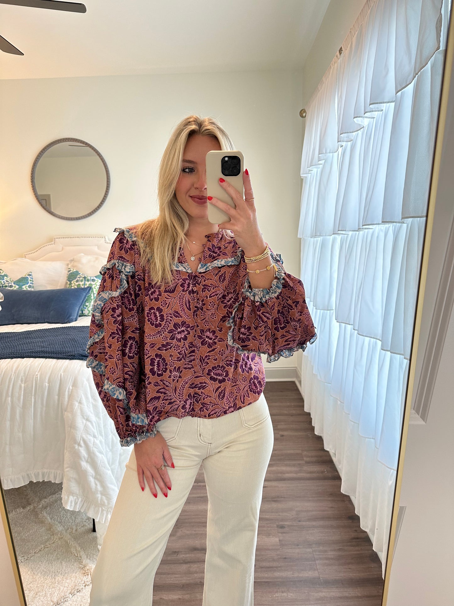 Chelsea Top- Mauve/Brown