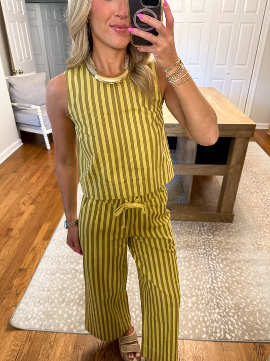 Kenny Stripe Set- Kiwi Mocha