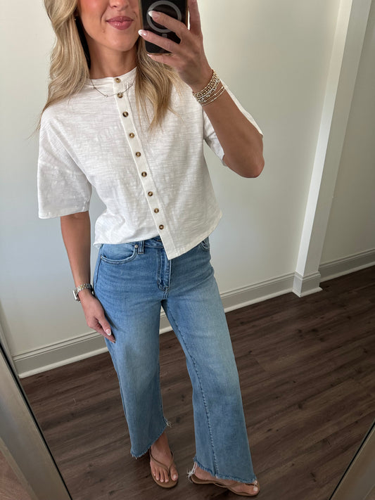 Ellen Button Top- White