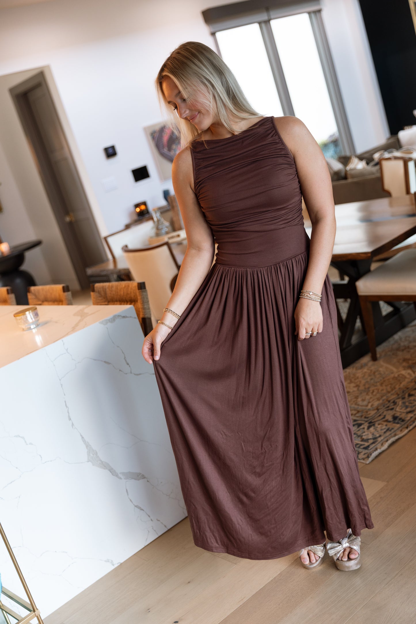 Leni Maxi Dress- Brown