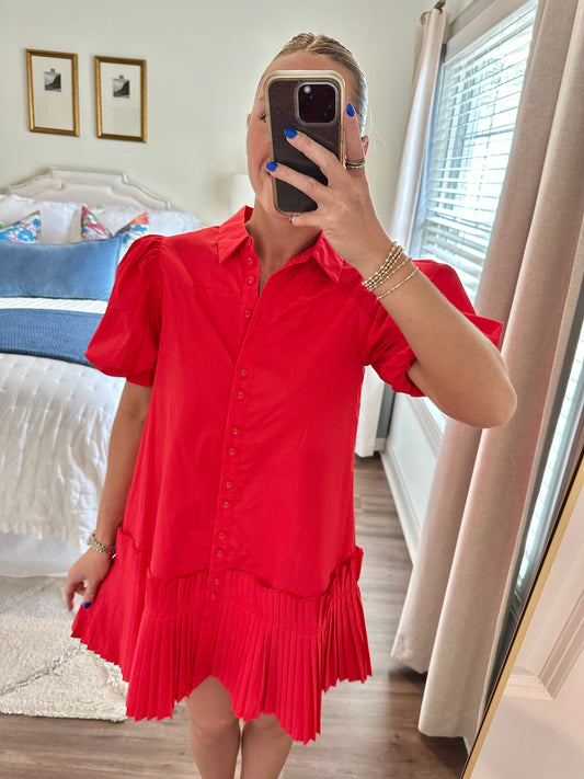 Holly Dress- Poppy Red