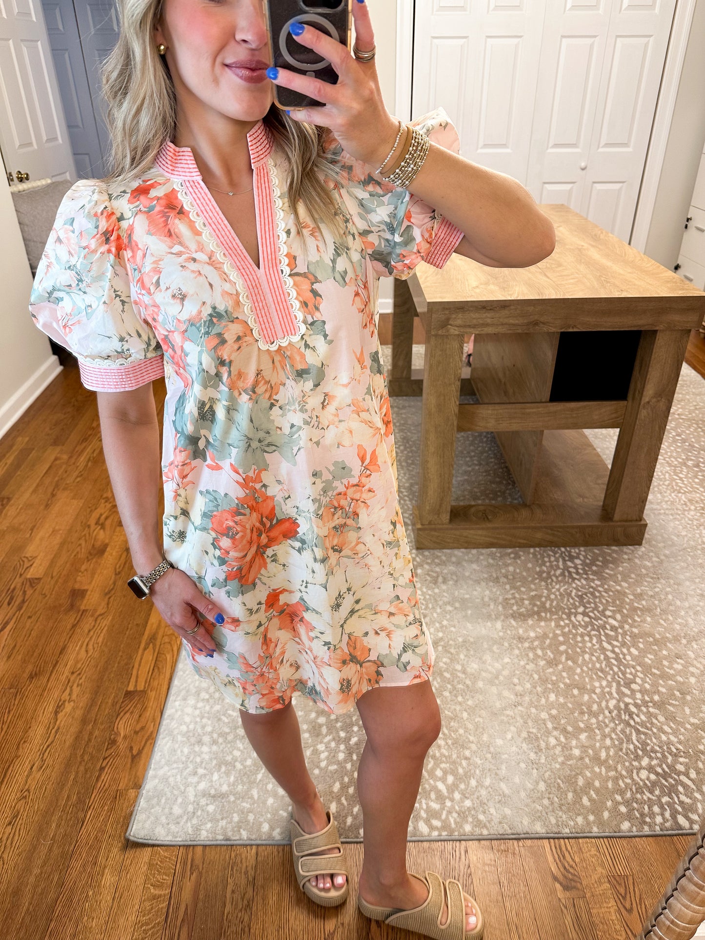 Aurelia Floral Mini Dress- Light Pink