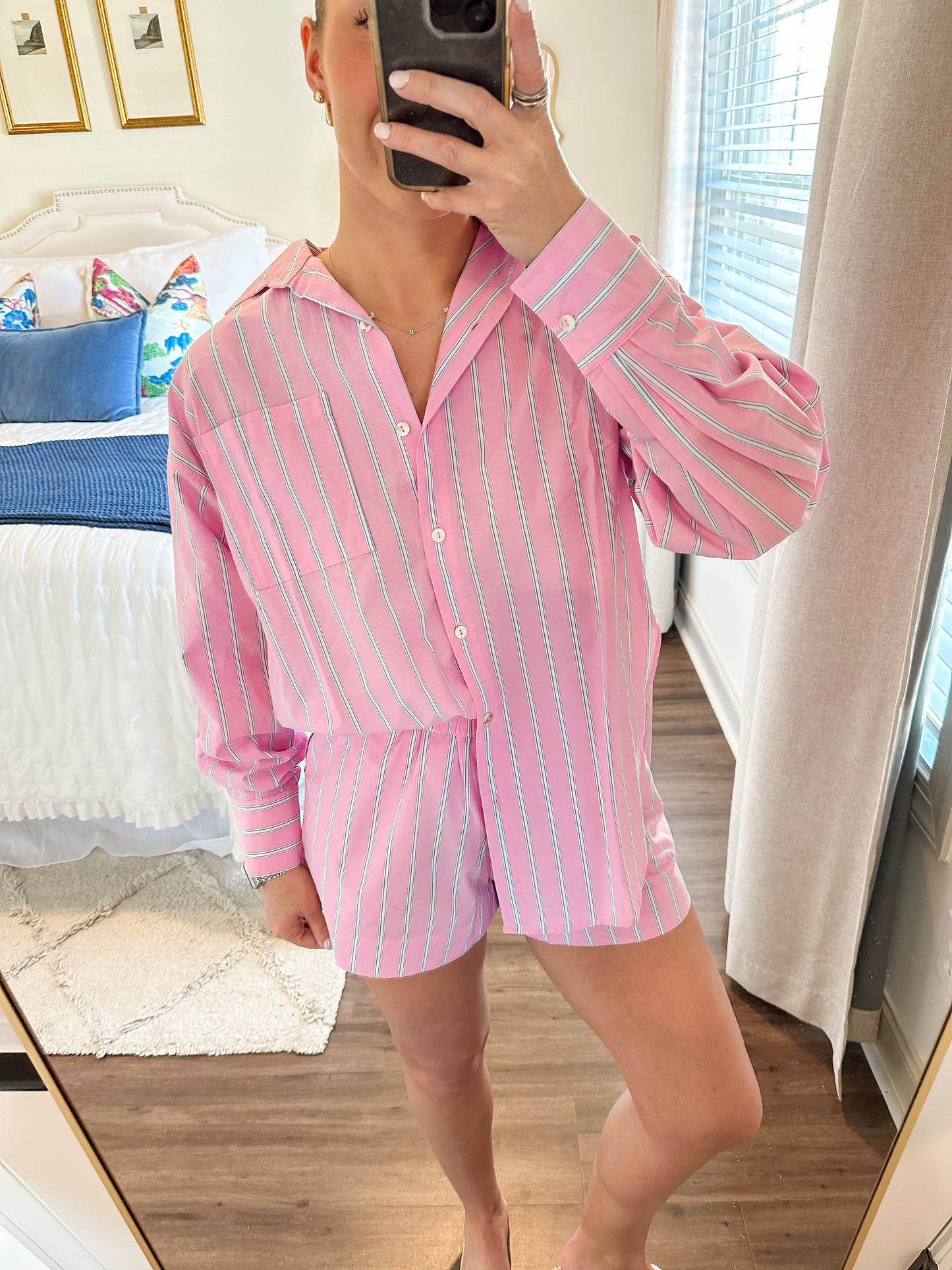 Dove Stripe Set- Pink/Blue