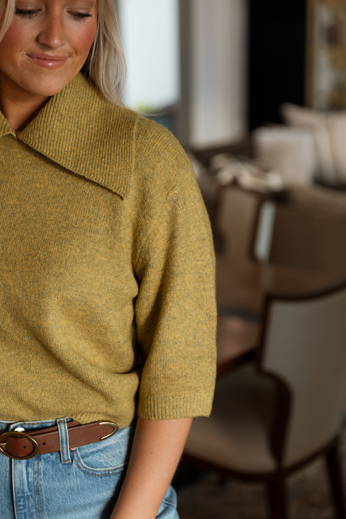 Kit Sweater Top- Citron
