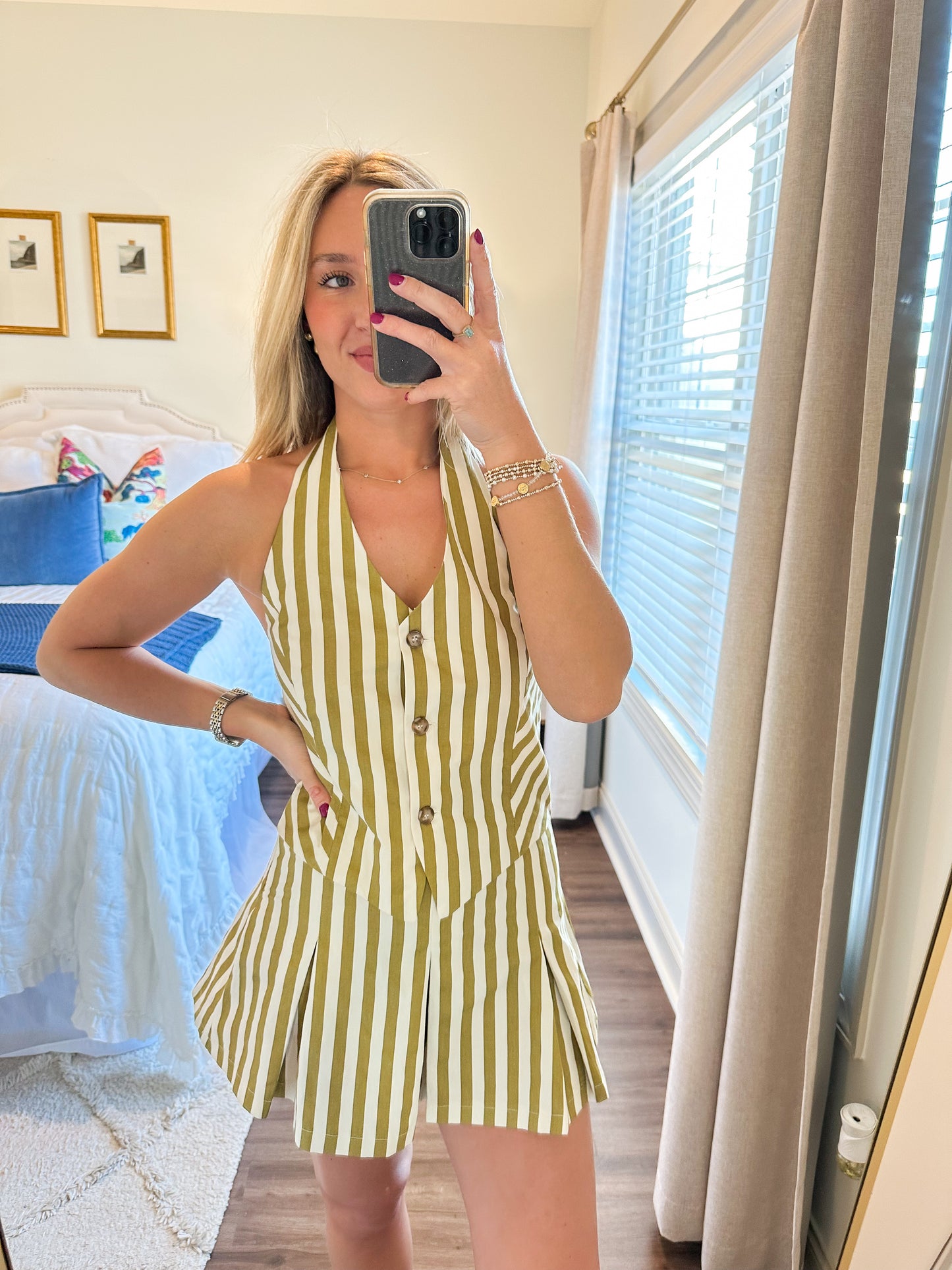 Maren Stripe Mini- Sage