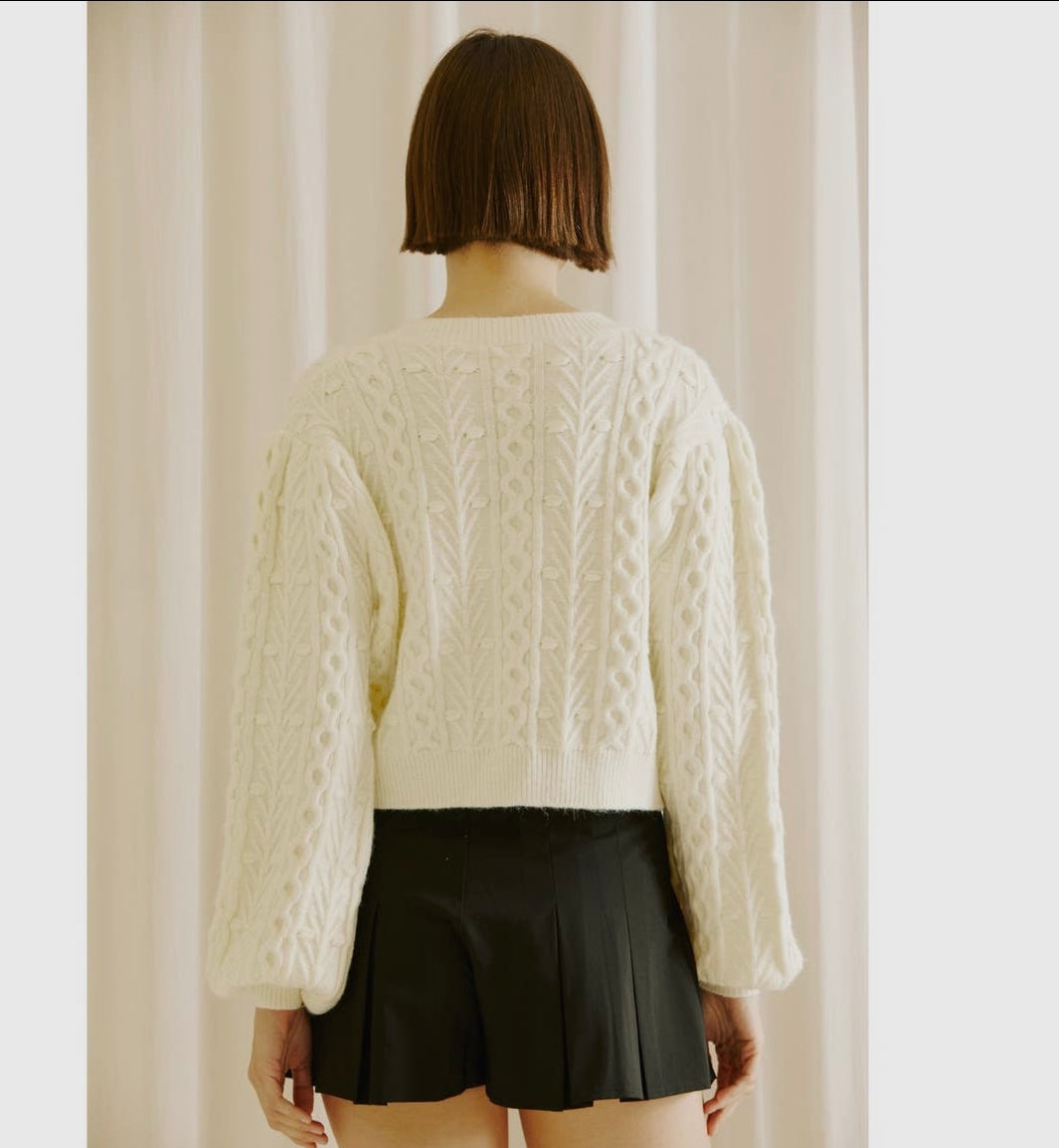 Cable Knit Bow Sweater