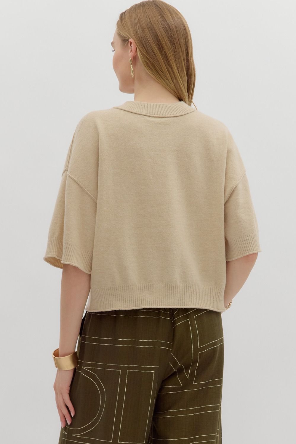 Miller Sweater Top- Tan