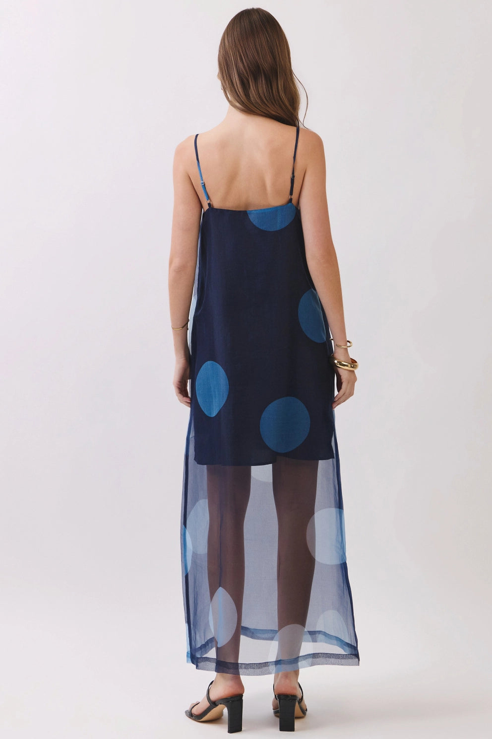 Charlie Polka Dot Maxi Dress- Navy