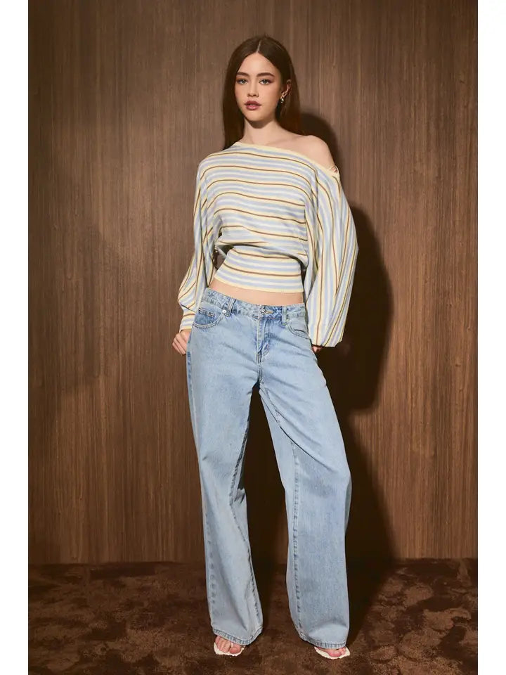 Shaylie Boatneck Top- Yellow