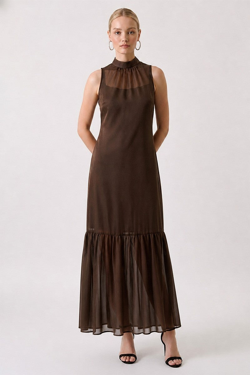 Alessandra Maxi Dress- Brown