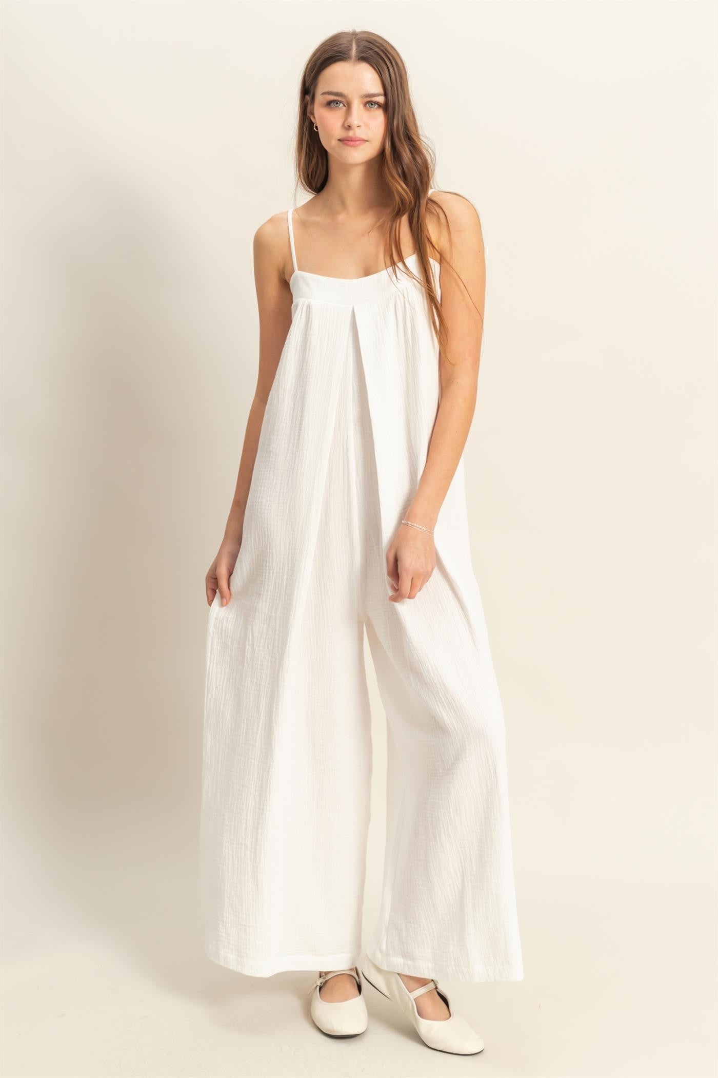 Nelly Gauze Jumpsuit- White