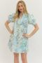 Aurelia Floral Mini Dress- Light Blue
