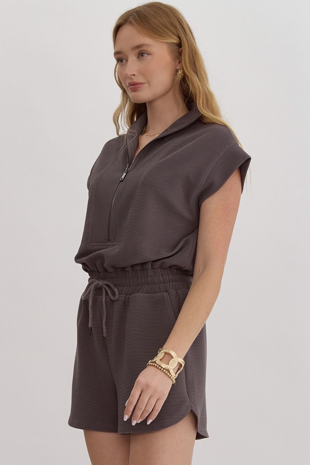 Eliza Romper- Charcoal