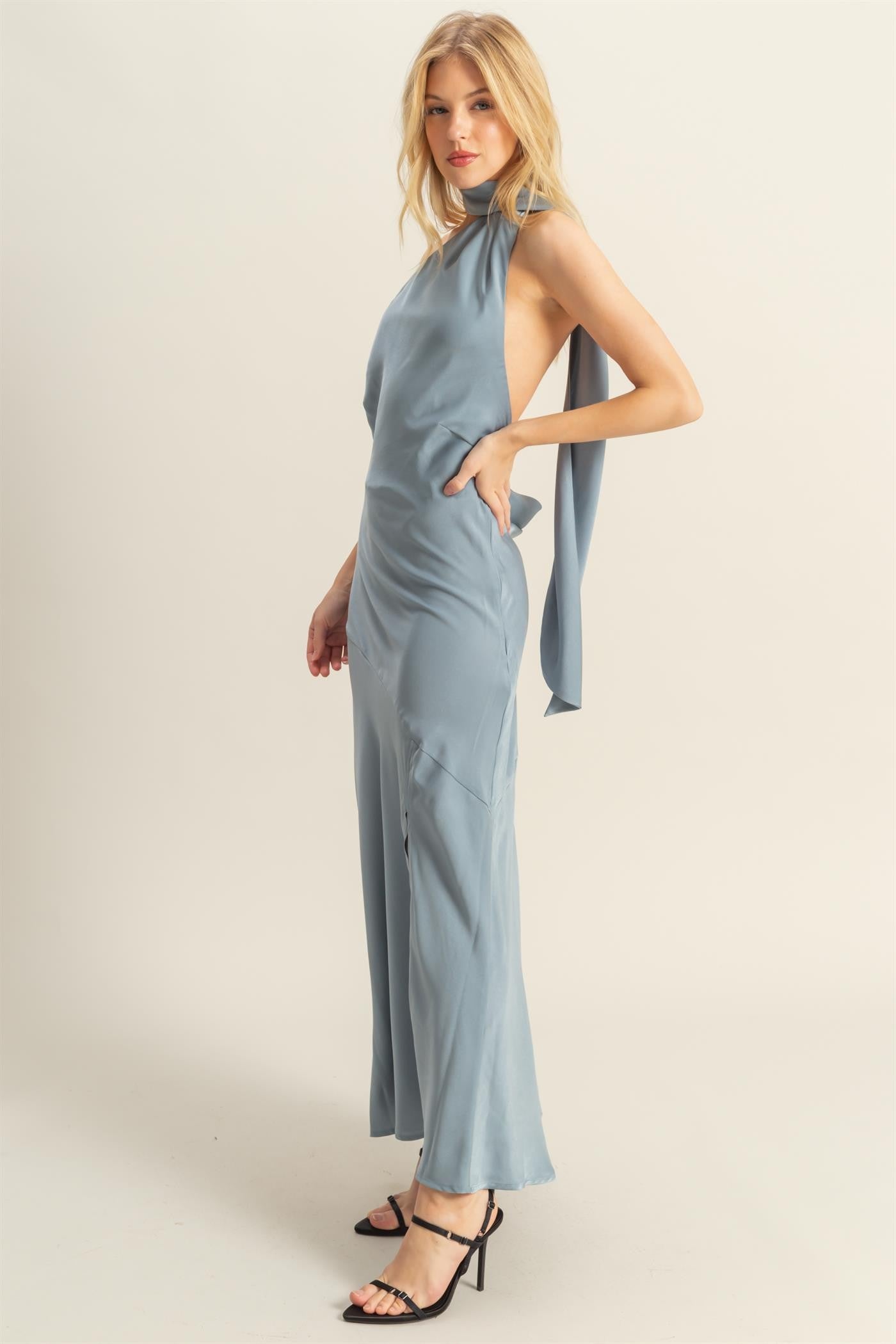 Harley Satin Maxi- Blue