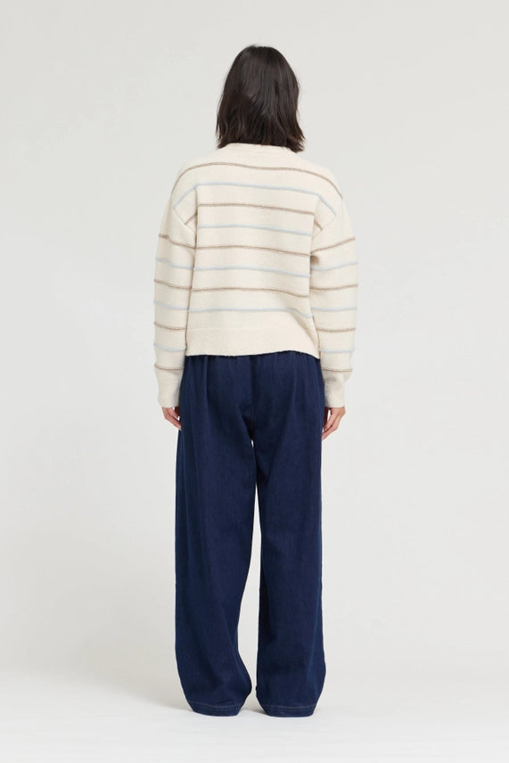 Alaya Stripe Jacket- Cream
