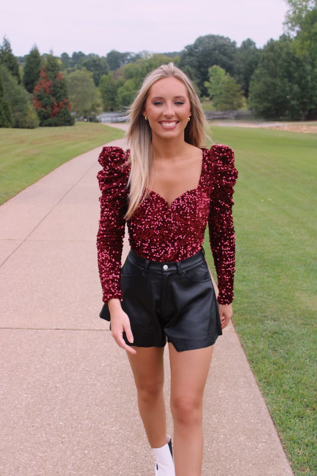 Luna Bodysuit- Crimson