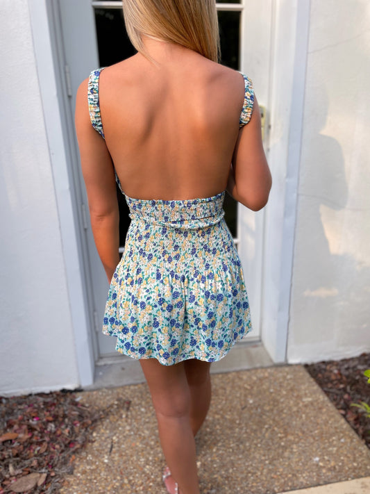 Floral Two Piece Set- Blue