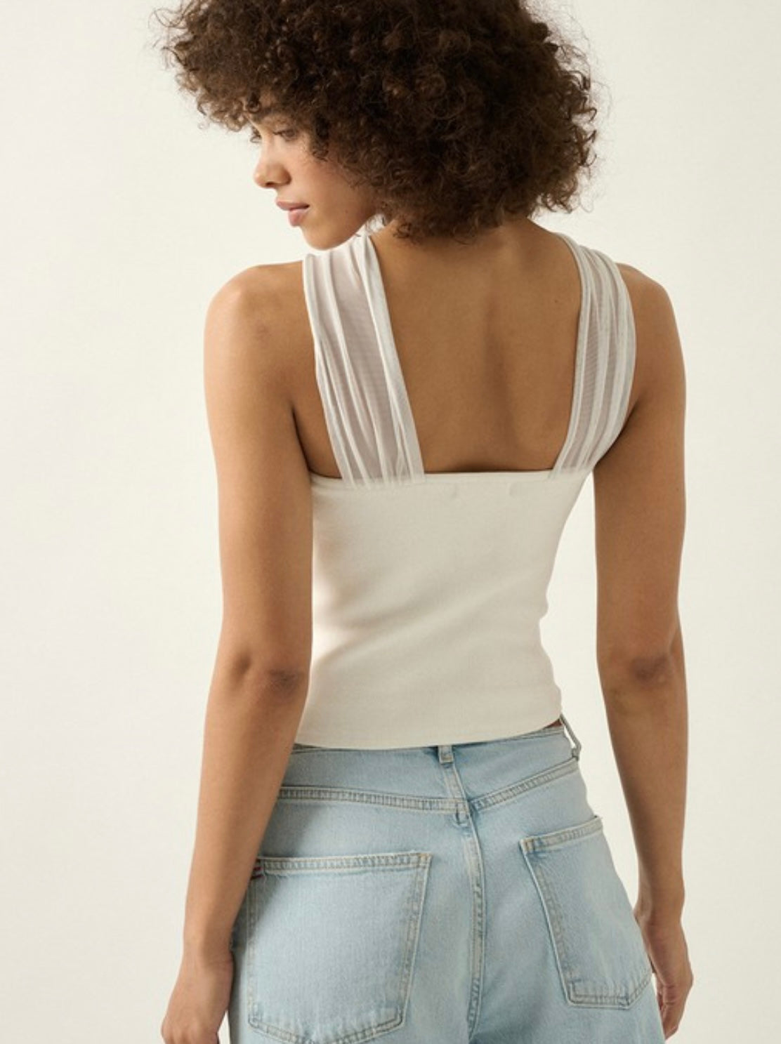 Cross Front Top- White