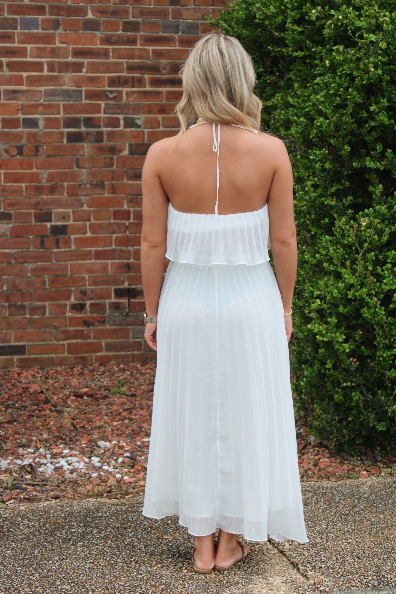 Pleated Two Piece Set- White