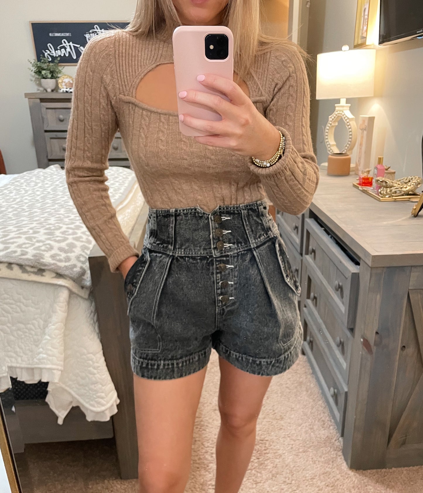 Josette Denim Shorts- Black