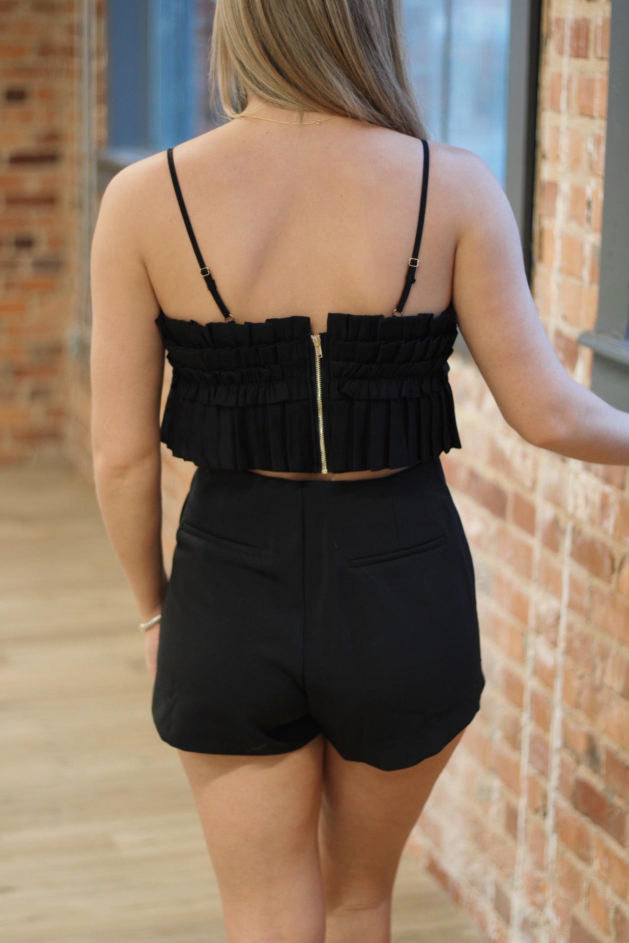 Ruffle Cami Top- Black