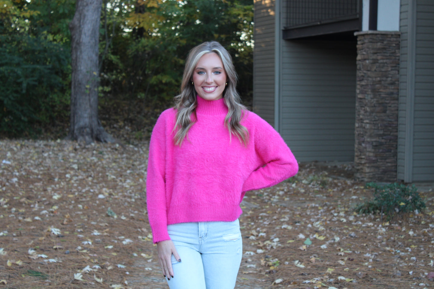 Elena Sweater- Hot Pink