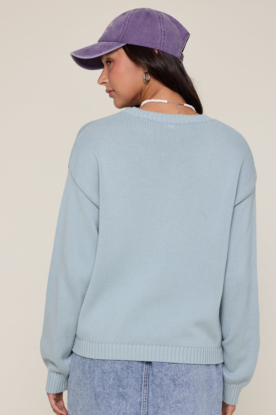 Andie Fish Sweater- Light Blue