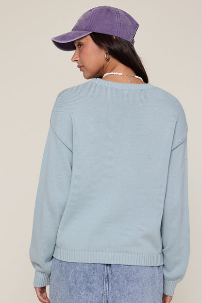 Andie Fish Sweater- Light Blue