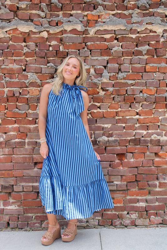 Seaside Escape Midi- Navy