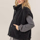 Oversized Sherpa Vest- Black