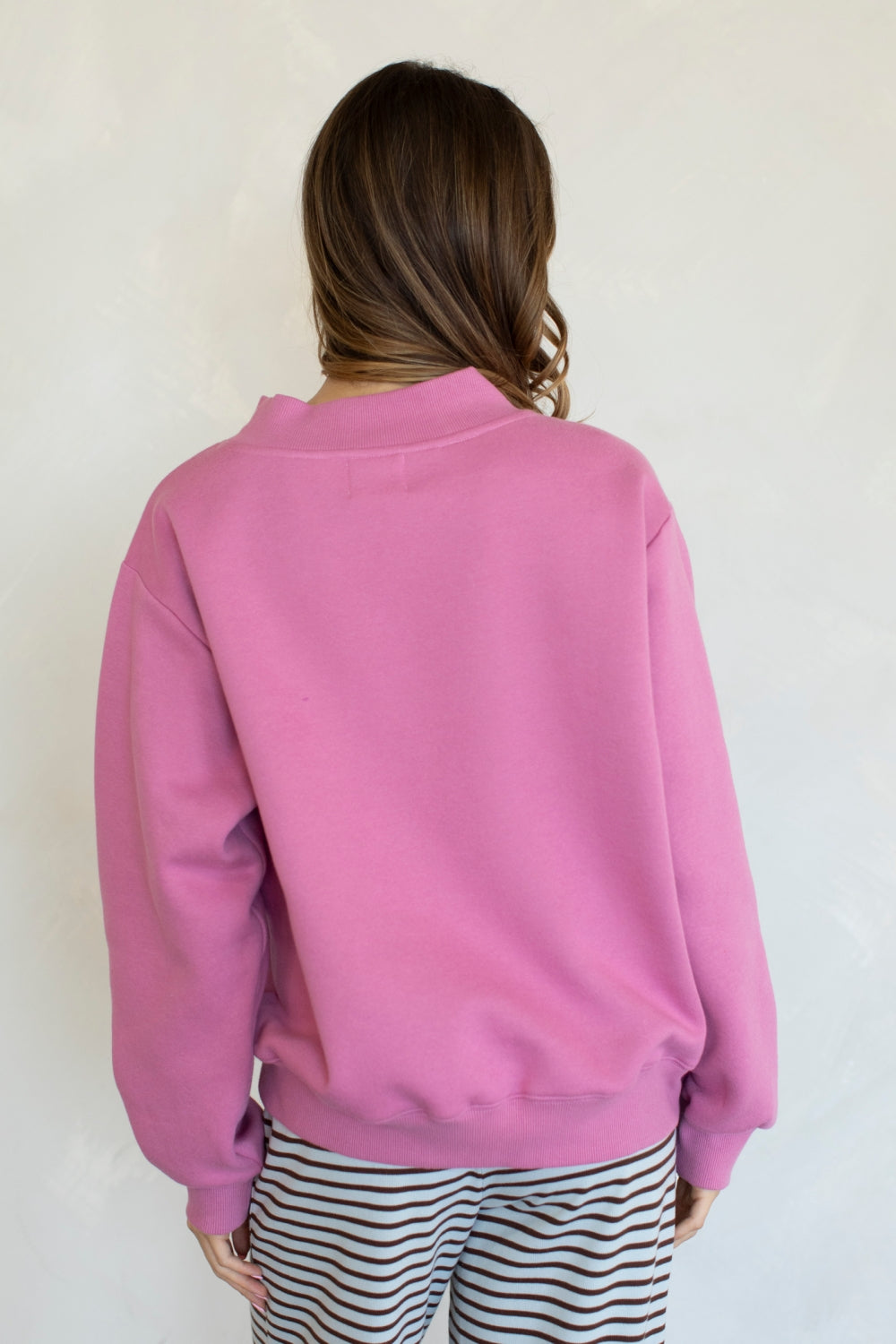 Kiera Mockneck Sweatshirt- Rose