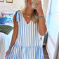 Aidan Stripe Dress- Blue