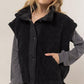 Oversized Sherpa Vest- Black