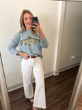Andie Fish Sweater- Light Blue